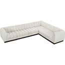  Manufacturer Color_Cream -- Quinn 133" Cream Chenille Fabric Upholstered 6 pc Modular Sectional IMAGE 5