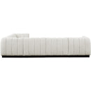  Manufacturer Color_Cream -- Quinn 133" Cream Chenille Fabric Upholstered 6 pc Modular Sectional IMAGE 6
