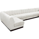  Manufacturer Color_Cream -- Quinn 165" Cream Chenille Fabric Upholstered 7 pc Modular Sectional IMAGE 16