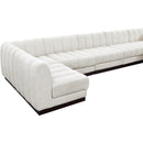 Meridian Quinn Cream Chenille Fabric Modular Sectional IMAGE 16