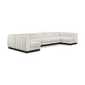  Manufacturer Color_Cream -- Quinn 165" Cream Chenille Fabric Upholstered 7 pc Modular Sectional IMAGE 1