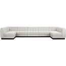  Manufacturer Color_Cream -- Quinn 165" Cream Chenille Fabric Upholstered 7 pc Modular Sectional IMAGE 4