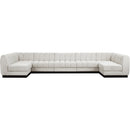 Meridian Quinn Cream Chenille Fabric Modular Sectional IMAGE 4