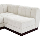  Manufacturer Color_Cream -- Quinn 165" Cream Chenille Fabric Upholstered 7 pc Modular Sectional IMAGE 9