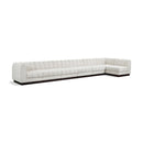 Meridian Quinn Cream Chenille Fabric Modular Sectional IMAGE 1
