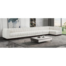  Manufacturer Color_Cream -- Quinn 197" Cream Chenille Fabric Upholstered 7 pc Modular Sectional IMAGE 2