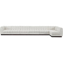  Manufacturer Color_Cream -- Quinn 197" Cream Chenille Fabric Upholstered 7 pc Modular Sectional IMAGE 4