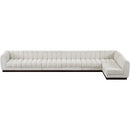  Manufacturer Color_Cream -- Quinn 197" Cream Chenille Fabric Upholstered 7 pc Modular Sectional IMAGE 5