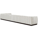  Manufacturer Color_Cream -- Quinn 197" Cream Chenille Fabric Upholstered 7 pc Modular Sectional IMAGE 6