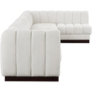  Manufacturer Color_Cream -- Quinn 197" Cream Chenille Fabric Upholstered 7 pc Modular Sectional IMAGE 7