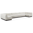  Manufacturer Color_Cream -- Quinn 197" Cream Chenille Fabric Upholstered 8 pc Modular Sectional IMAGE 19