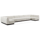 Meridian Quinn Cream Chenille Fabric Modular Sectional IMAGE 19