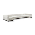  Manufacturer Color_Cream -- Quinn 197" Cream Chenille Fabric Upholstered 8 pc Modular Sectional IMAGE 1