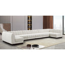  Manufacturer Color_Cream -- Quinn 197" Cream Chenille Fabric Upholstered 8 pc Modular Sectional IMAGE 2