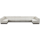 Meridian Quinn Cream Chenille Fabric Modular Sectional IMAGE 5