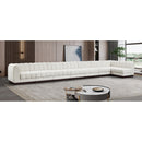  Manufacturer Color_Cream -- Quinn 229" Cream Chenille Fabric Upholstered 8 pc Modular Sectional IMAGE 2