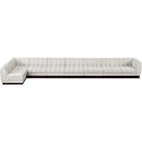  Manufacturer Color_Cream -- Quinn 229" Cream Chenille Fabric Upholstered 8 pc Modular Sectional IMAGE 5