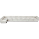 Meridian Quinn Cream Chenille Fabric Modular Sectional IMAGE 5