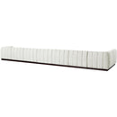 Meridian Quinn Cream Chenille Fabric Modular Sectional IMAGE 6