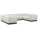  Manufacturer Color_Cream -- Quinn 133" Cream Chenille Fabric Upholstered 8 pc Modular Sectional IMAGE 15