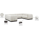  Manufacturer Color_Cream -- Quinn 133" Cream Chenille Fabric Upholstered 8 pc Modular Sectional IMAGE 16