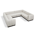Meridian Quinn Cream Chenille Fabric Modular Sectional IMAGE 1