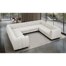  Manufacturer Color_Cream -- Quinn 133" Cream Chenille Fabric Upholstered 8 pc Modular Sectional IMAGE 2