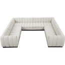  Manufacturer Color_Cream -- Quinn 133" Cream Chenille Fabric Upholstered 8 pc Modular Sectional IMAGE 5