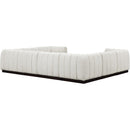  Manufacturer Color_Cream -- Quinn 133" Cream Chenille Fabric Upholstered 8 pc Modular Sectional IMAGE 6