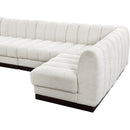 Meridian Quinn Cream Chenille Fabric Modular Sectional IMAGE 10
