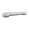  Manufacturer Color_Cream -- Quinn 229" Cream Chenille Fabric Upholstered 9 pc Modular Sectional IMAGE 1