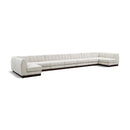  Manufacturer Color_Cream -- Quinn 229" Cream Chenille Fabric Upholstered 9 pc Modular Sectional IMAGE 1