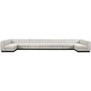  Manufacturer Color_Cream -- Quinn 229" Cream Chenille Fabric Upholstered 9 pc Modular Sectional IMAGE 4