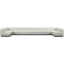 Meridian Quinn Cream Chenille Fabric Modular Sectional IMAGE 4