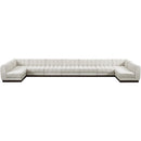  Manufacturer Color_Cream -- Quinn 229" Cream Chenille Fabric Upholstered 9 pc Modular Sectional IMAGE 5