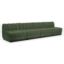  Manufacturer Color_Green -- Quinn 128" Green Chenille Fabric Upholstered 4 pc Armless Modular Sofa IMAGE 10