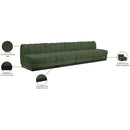  Manufacturer Color_Green -- Quinn 128" Green Chenille Fabric Upholstered 4 pc Armless Modular Sofa IMAGE 11