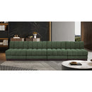  Manufacturer Color_Green -- Quinn 128" Green Chenille Fabric Upholstered 4 pc Armless Modular Sofa IMAGE 2