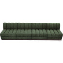  Manufacturer Color_Green -- Quinn 128" Green Chenille Fabric Upholstered 4 pc Armless Modular Sofa IMAGE 5