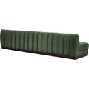  Manufacturer Color_Green -- Quinn 128" Green Chenille Fabric Upholstered 4 pc Armless Modular Sofa IMAGE 6