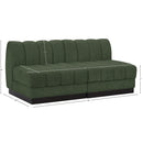  Manufacturer Color_Green -- Quinn 64" Green Chenille Fabric Upholstered 2 pc Armless Modular Loveseat IMAGE 10
