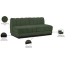  Manufacturer Color_Green -- Quinn 64" Green Chenille Fabric Upholstered 2 pc Armless Modular Loveseat IMAGE 11