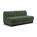  Manufacturer Color_Green -- Quinn 64" Green Chenille Fabric Upholstered 2 pc Armless Modular Loveseat IMAGE 1