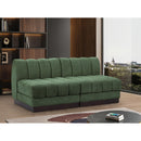  Manufacturer Color_Green -- Quinn 64" Green Chenille Fabric Upholstered 2 pc Armless Modular Loveseat IMAGE 2