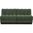 Meridian Quinn Green Chenille Fabric Modular Sofa IMAGE 4