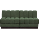  Manufacturer Color_Green -- Quinn 64" Green Chenille Fabric Upholstered 2 pc Armless Modular Loveseat IMAGE 4