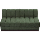  Manufacturer Color_Green -- Quinn 64" Green Chenille Fabric Upholstered 2 pc Armless Modular Loveseat IMAGE 5