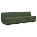  Manufacturer Color_Green -- Quinn 96" Green Chenille Fabric Upholstered 3 pc Armless Modular Sofa IMAGE 10