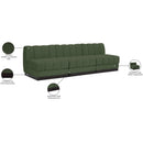  Manufacturer Color_Green -- Quinn 96" Green Chenille Fabric Upholstered 3 pc Armless Modular Sofa IMAGE 11