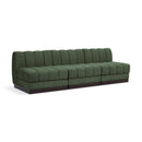  Manufacturer Color_Green -- Quinn 96" Green Chenille Fabric Upholstered 3 pc Armless Modular Sofa IMAGE 1